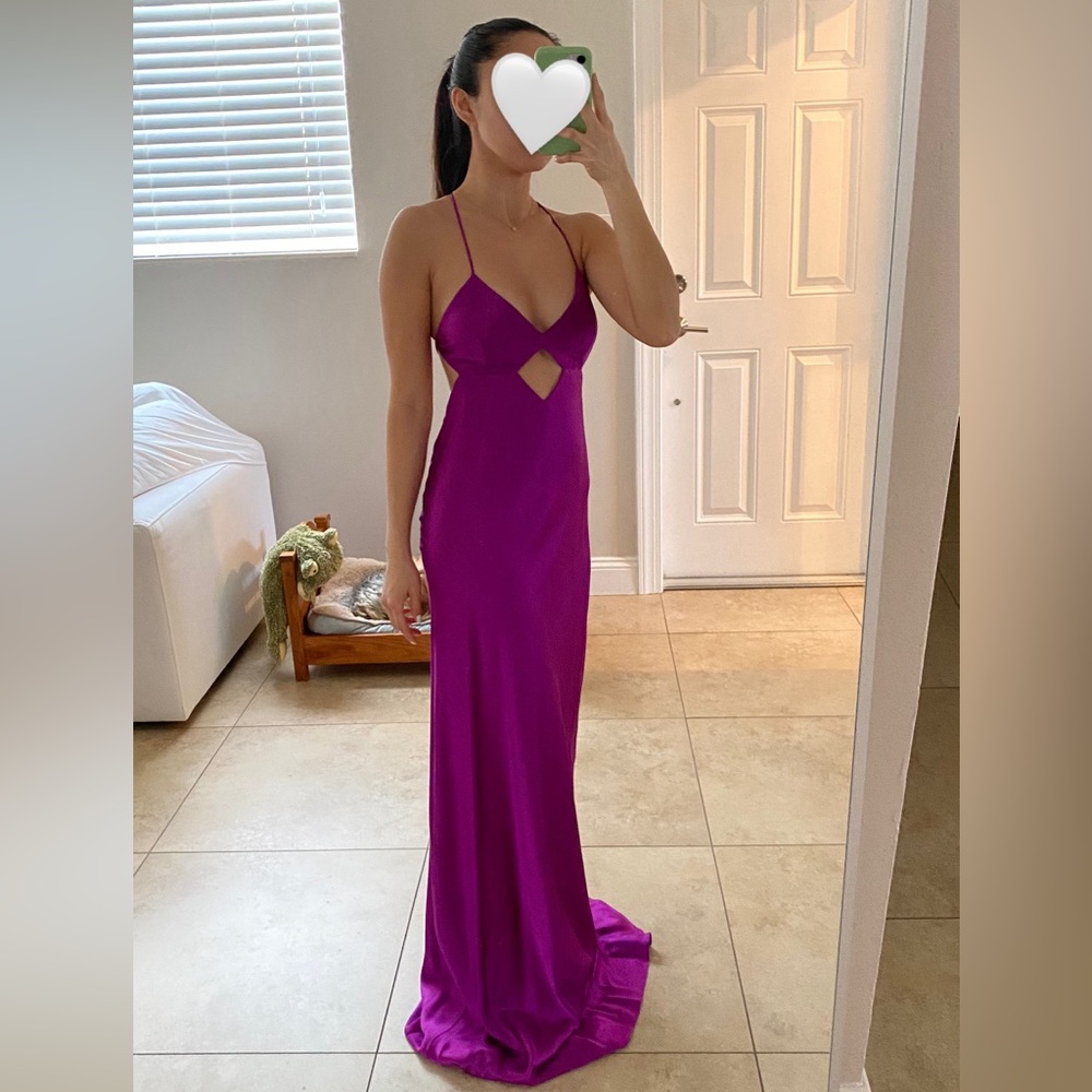Michelle Mason Cutout Gown Orchid